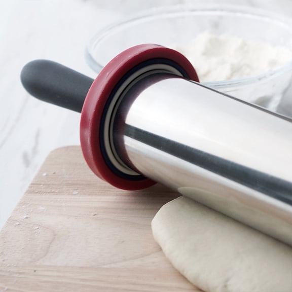 RENACLIPY Large Stainless Steel Rolling Pin with Adjustable Thickness, Nonstick for Baking, Pastry, Dough, and Kitchen Use