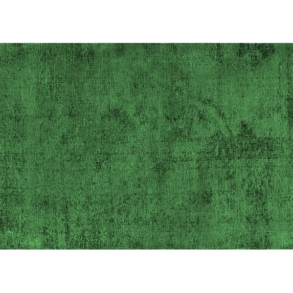 Ahgly Company Indoor Rectangle Oriental Emerald Green Industrial Area Rugs, 7' x 10'