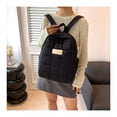 thumbnail image 2 of WANDF Puffy Backpack for Women  Lightweight Casual Quilted Daypack Vintage Winter Style Bookbag for College, High School, Work, Travel, Black, 2 of 10