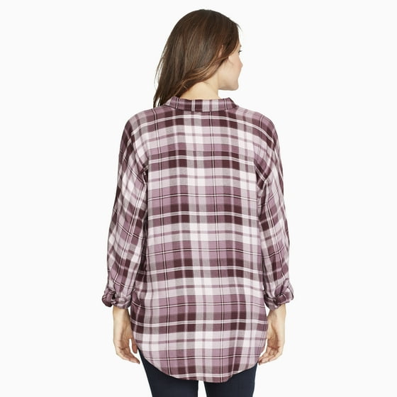gloria vanderbilt yvette embroidered plaid shir