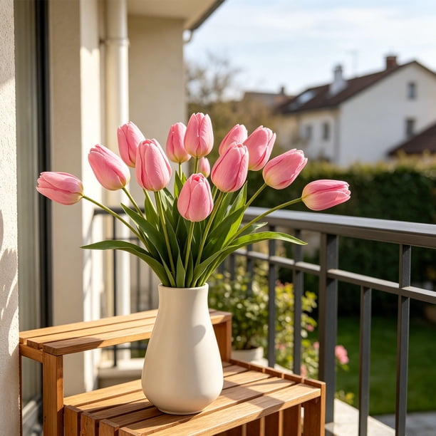 Tulips Artificial Flowers 1 Pcs Fake Tulip Stems Real Touch Tulips for Spring Wedding Bouquet Home Centerpiece Floral Arrangement Table Décor