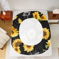 thumbnail image 5 of jejeloiu Countryside Floral Sunflower Twin Sheet Sets,Rustic Plant Floral Bedding For Adults 3pcs, 5 of 7