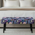 thumbnail image 4 of FKELYI Purple Hippie Flower Print Dining Bench Cover Anti-Dust Bench Slipcover Stretch Fabric Furniture Seat Cushion Protector Cover for Living Room Bedroom, 4 of 7