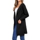 thumbnail image 4 of Suéter cárdigan para mujeres, abrigo de otoño, abierto al frente, de manga larga, abrigo de punto medio largo, chaqueta L negra, 4 of 6