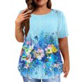 thumbnail image 1 of YDLCAFD T-Shirts pour Femmes T-Shirts Graphiques Chats Amusants Tops Grande Taille pour Femmes Été Décontracté Manches Courtes T-Shirts Surdimensionnés Col Rond T-Shirts Basiques, 1 of 4