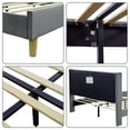 thumbnail image 5 of Tslinn Low Profile Upholstered Platform Bed,Queen Beds With Dark-Grey(Velvet), 5 of 5