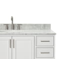 thumbnail image 4 of Ariel Stafford 55 Inch Single Oval Sink Vanity With Carrara White Marble Countertop W/0.75" Edge In White, 4 of 11