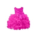 thumbnail image 2 of LYHaoo Girls Spring Summer Solid Party Wedding Flower Dress Party Princess Mesh Tutu Skirt Ball Gown Children Lace Evening Dress,Cute Girls Dresses Sizes 6-12 Months Pink, 2 of 4
