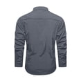 thumbnail image 6 of VgaVtl Gray Long Sleeve Men Shirts Fall Winter Collared Quick Drying Casual Button Slim Going Out Mens Plus Size Shirts, 6 of 9