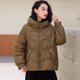 thumbnail image 4 of Abrigo de otoño e invierno nuevo para mujer, abrigo corto con capucha de plumón de pato blanco, versión coreana de chaqueta acolchada suelta de color sólido, 4 of 5