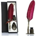 thumbnail image 1 of Feather Pen and Ink Set, Glittering Quill Pen Set Antique Calligraphy Dip Pen with Ink, 2, 1 of 4