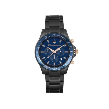 Maserati Sfida Gunmetal Steel Chronograph Blue Dial Mens Watch R8873640001