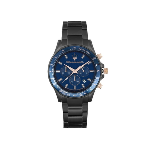 Maserati Sfida Gunmetal Steel Chronograph Blue Dial Mens Watch R8873640001