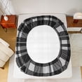 thumbnail image 5 of Homewish Classic Checkered Bed Sheets,Modern Aesthetic Art King Sheets,White Black Gray Sheet Set For Boys Kids,Super Cozy Room Decor,4 Pieces, 5 of 7