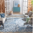 thumbnail image 2 of SAFAVIEH Courtyard Caylee Botanical Indoor/Outdoor Area Rug, Navy/Grey, 6'7" x 6'7" Square, 2 of 8