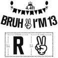 thumbnail image 2 of Banner Tivurcia Brush I'm 13 Black Glitter para 13 cumpleaños, 2 of 7