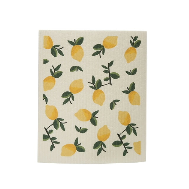 Kitchen Cleaning Cloth Bowls Washing Towel Dishes Wash Rag Kitchens Tools Household Absorbent Dish Cloths with Lovely Patterns Small lemon