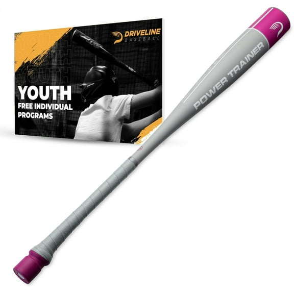 Driveline Baseball Youth Power Trainer Bat - 30" or 31" Aluminum Overload Practice Bat for Enhanced Swing Strength and Mechanics Free Individual Programs