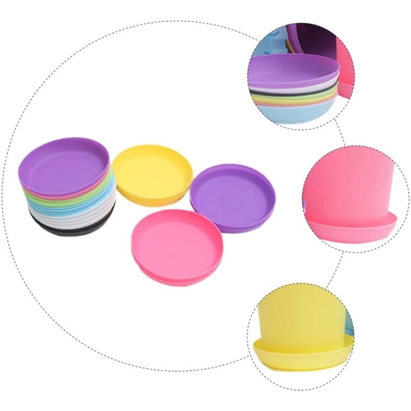 2 inch Plant Saucer Small Plant Tray Plastic Plant Drip Trays Round Plant Pot Saucers Flowerpot Drip Trays for Indoor and Outdoor Use Collects Flower Pot Drainage and Excess Water,24 Pcs