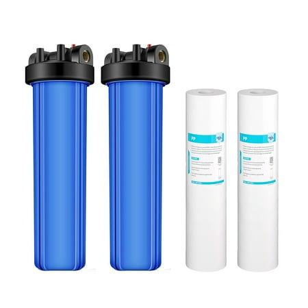 

SimPure DB20P Whole House Water Filter Housing(2 Pack) 20 x4.5 Sediment Carbon Cartridge Housing with 2 Pack PP Filter(5μm)