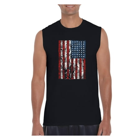 4th of July Flags American Flag Vintage Men Ultra Cotton Sleeveless