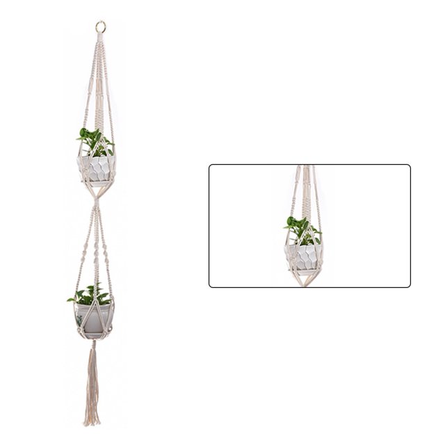 Bearachild Cestas colgantes 100 hechas a mano, soporte para plantas, macramé, colgador de plantas, maceta para colgar en la pared interior, soporte para Jardín y Patio No.29 Bearachild HA001777-29
