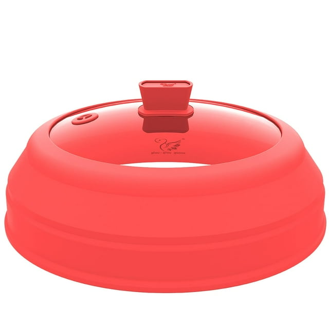 Funda antisalpicaduras para microondas GLOU-GLOU GOOSE 23 cm, color rojo