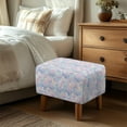 thumbnail image 3 of Xixirimido Rose Floral Gradient Color Pattern Ottoman Cover Rectangle Stretch Footrest Stool Cover for Storage Ottoman, Foot Stool Slipcover Protector with Nonslip Elastic Bottom,Large, 3 of 7