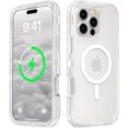 thumbnail image 1 of Funda transparente para iPhone 16 Pro compatible con MagSafe, funda de carga magnética de triple capa, resistente a golpes y caídas, 6,3 pulgadas, 1 of 6