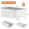 thumbnail image 5 of WAMPAT 2 Piece Coffee Table Sets, 1 Modern Coffee Table for Storage with Sliding Drawers, 1 Tall Sideboard TV Stand for 65 inch TV, White&Gray, 5 of 11