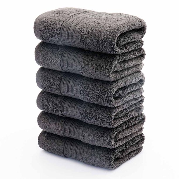 6 uds toalla de baño de algodón absorbente baño SPA toalla de ducha de cara sólida (gris) Likrtyny Para estrenar