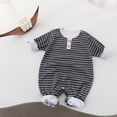 thumbnail image 2 of PEASKJP Rompers Baby Boy Baby Boy Romper Footed Long Sleeve Footies Newborn Girl Clothes Footless with Zipper and Mitten Cuffs Grey,12-18 Months, 2 of 4