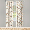 thumbnail image 2 of Ambesonne Botanical Curtains, Bohemian Leaves in Pots, Pair of 28"x63", Persian Orange Sage Green, 2 of 4