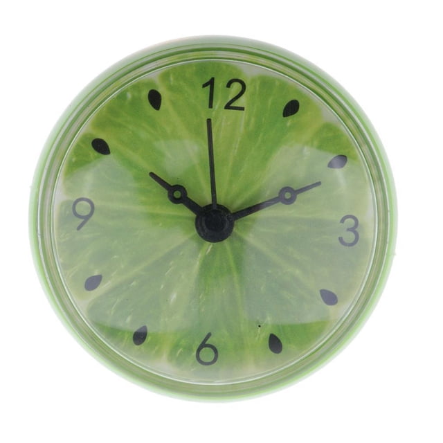 Mini Waterproof Shower Clock Suction Cup Alarm Bathroom Clock , Green, 75x35mm