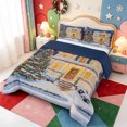thumbnail image 2 of Manfei Cartoon Snowman Queen Comforter Set,Christmas Print Comforter Sets Queen,Navy Blue Reversible,3-Piece,1 Comforter and 2 Pillowcases, 2 of 7