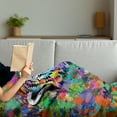 thumbnail image 3 of Psychedelic Soft Flannel Fleece Throw Blanket, Roaring Leopard in Watercolors with Brush Stroke Effects Animal Picture, Cozy Plush for Indoor and Outdoor Use, 50" x 60", Multicolor, by Ambesonne, 3 of 5