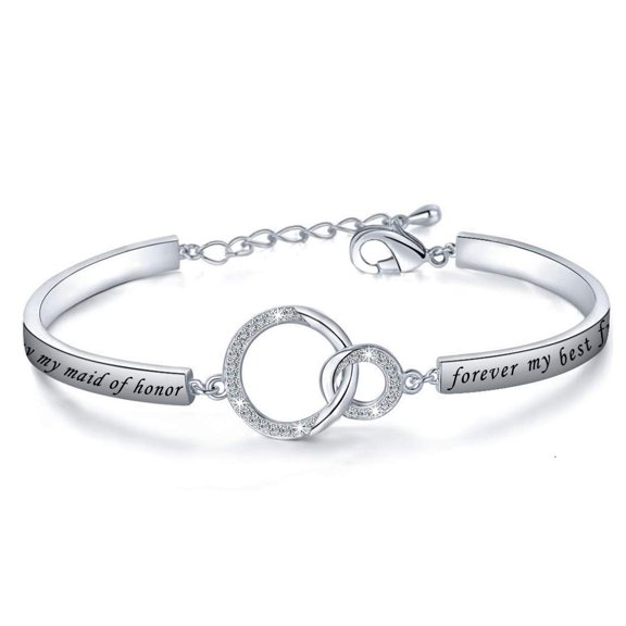 Zuo Bao Wedding Jewelry Maid of Honor Gift Today My Maid of Honor Forever My Best Friend Sister Bracelet Wedding Proposal Gift for Bridesmaid Flower Girl