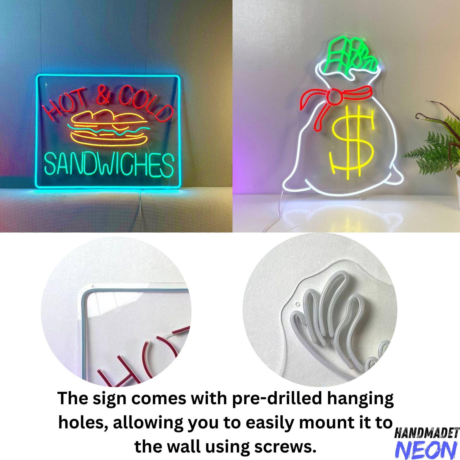 Handmadetneonsign Open Neon Sign, Welcome LED Sign For Store Decor