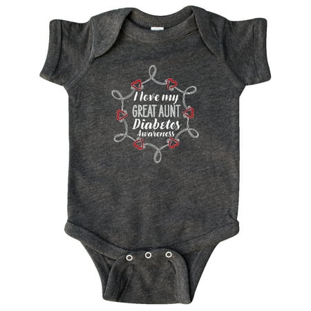 

Inktastic I Love My Great Aunt Diabetes Awareness Gift Baby Boy or Baby Girl Bodysuit