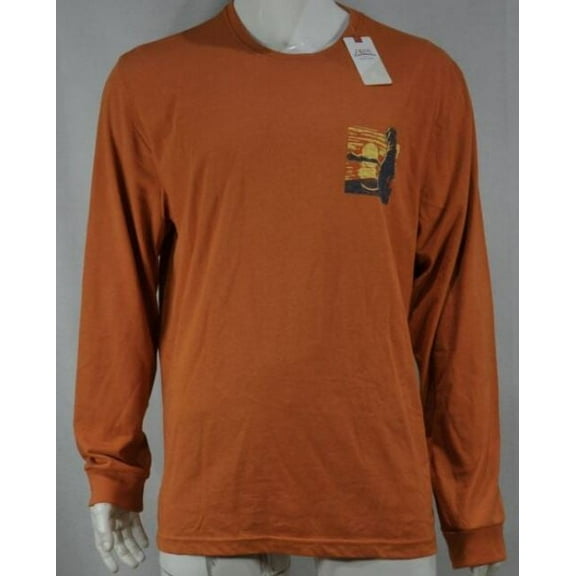 IZOD Men's Long Sleeve Saltwater Graphic T-Shirt, Rust, XL