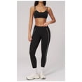 thumbnail image 2 of PISONIC Women Workout Sets Color Block Twist Back Layered Sports Bra Twist Waist Leggings Gym Yoga Outfits, 2 of 6