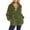 Army Green, variant on Women's Cozy Soft Jacket Stand Collar Pullover Casual Outerwear For Fall And Winter Cold Weather Comfort Warmth