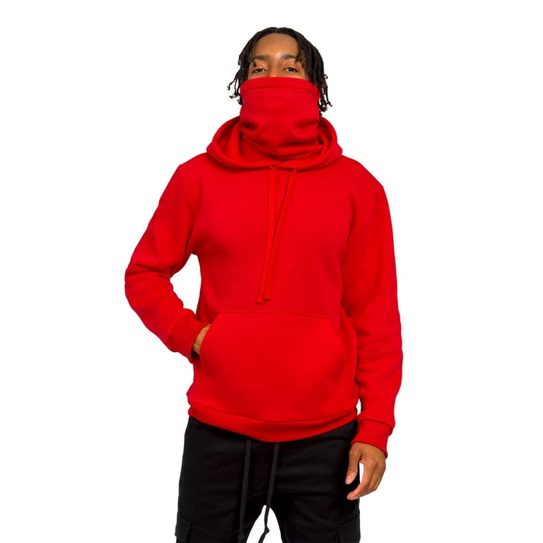 G-Style USA Men's Fleece Hoodie with Mask Pullover Sweatshirt, Red, Small :  : Clothing, Shoes & Accessories