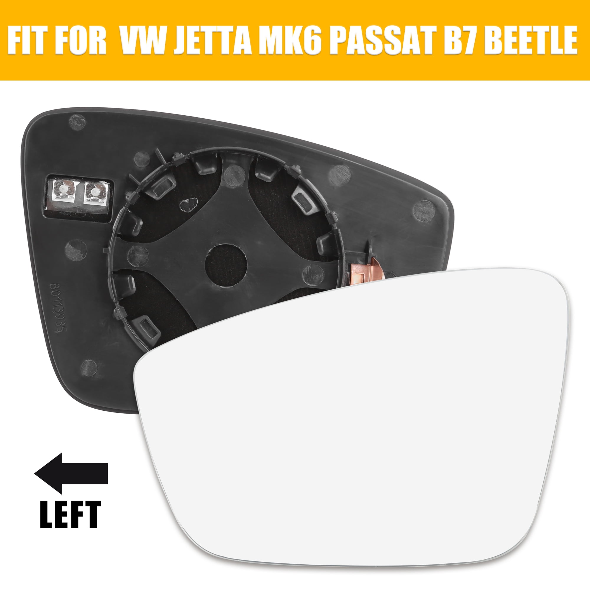 Unique Bargains Mirror Glass Heated with Backing Plate LH Rearview Mirrors