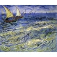 thumbnail image 2 of Van Gogh, Vincent 14x12 Black Ornate Wood Framed with Double Matting Museum Art Print Titled - Seascape at Saintes-Maries-De-La-Mer, 2 of 4
