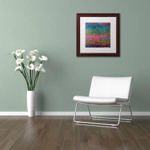 Trademark Fine Art "Wildflowers" Canvas Art by Michelle Calkins, White Matte, Wood Frame