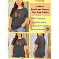 thumbnail image 5 of Anbech Butterfly Sunflower Plus Size T-Shirts for Women Graphic Butterfly Believe Yourself Sunflower Print Oversize Short Sleeves T-Shirt with Round Neck, 5 of 9