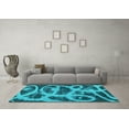 thumbnail image 3 of Ahgly Company Machine Washable Indoor Rectangle Persian Turquoise Blue Bohemian Area Rugs, 2' x 4', 3 of 4