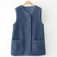 thumbnail image 2 of Women's Lambswool Vest Loose Fit Shearling Gilet Sleeveless Jacket Warm Cozy Outerwear Casual Style, 2 of 2