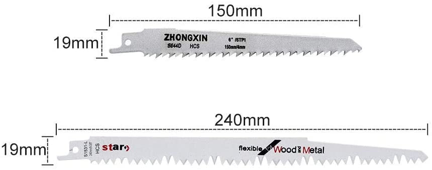 10 Blade Reciprocating Sabre Saw Combo Wood Makita Bosch Dewalt Pack 240mm 150mm 